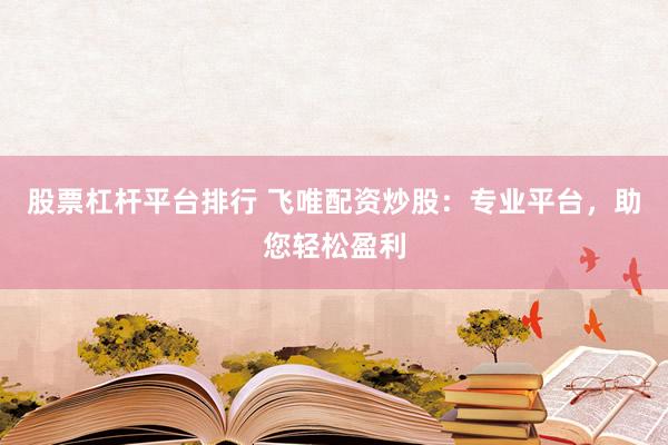 股票杠桿平臺(tái)排行 飛唯配資炒股：專業(yè)平臺(tái)，助您輕松盈利