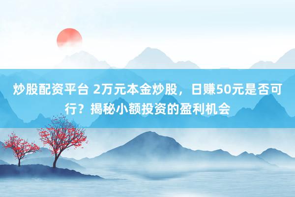 炒股配資平臺(tái) 2萬(wàn)元本金炒股，日賺50元是否可行？揭秘小額投資的盈利機(jī)會(huì)